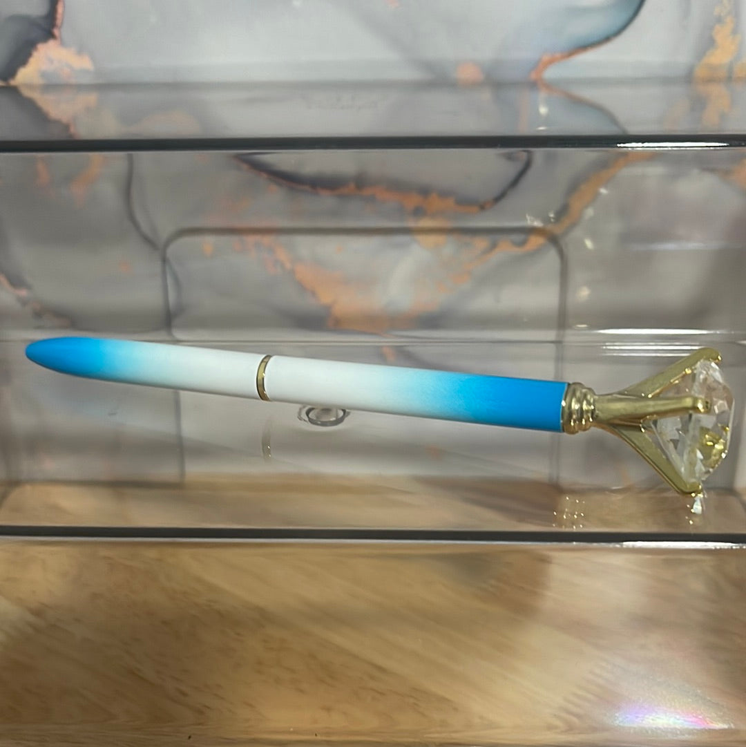 Luxury diamond top ballpoint pens with light