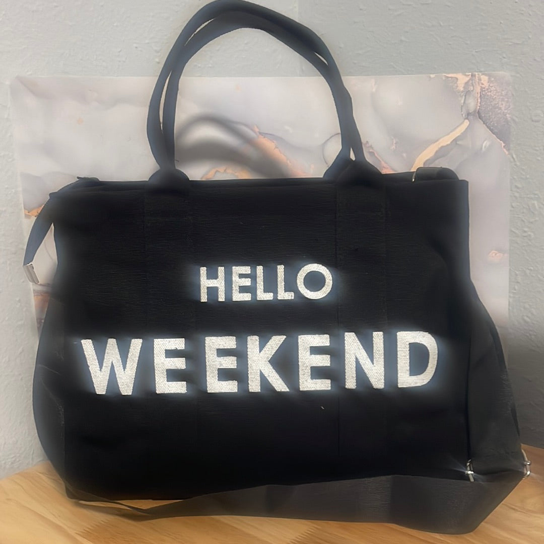 Canvas HELLO WEEKEND Tote