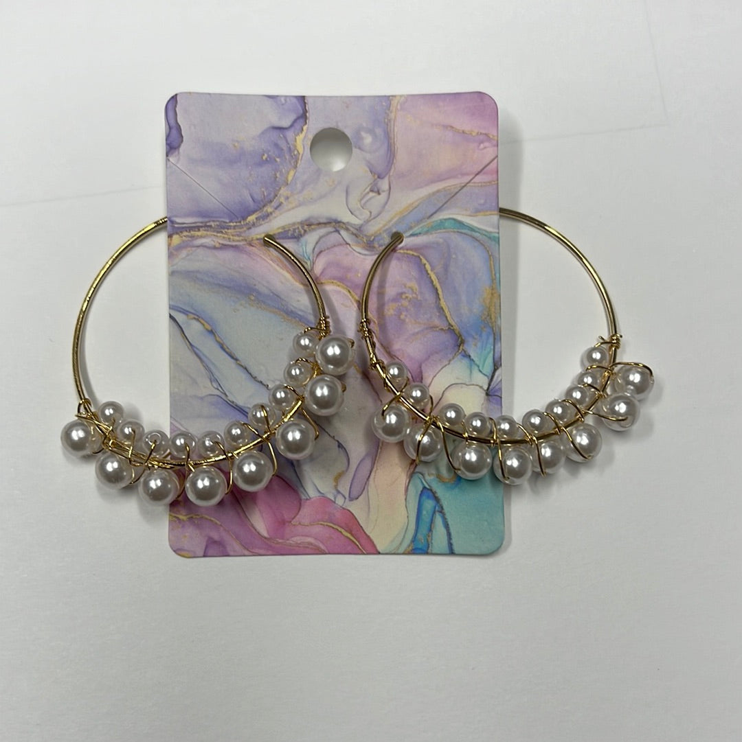 Pearl fashion hoop earrings -SOLD OUT!