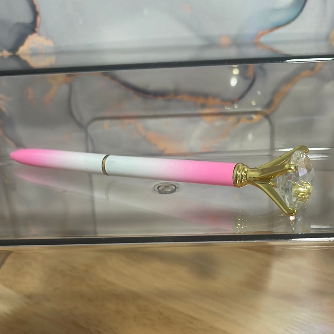 Luxury diamond top ballpoint pens with light