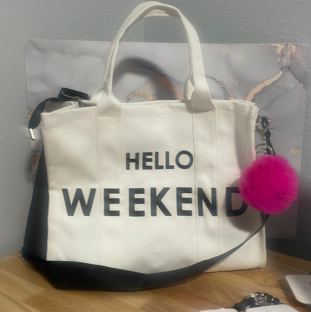Canvas HELLO WEEKEND Tote