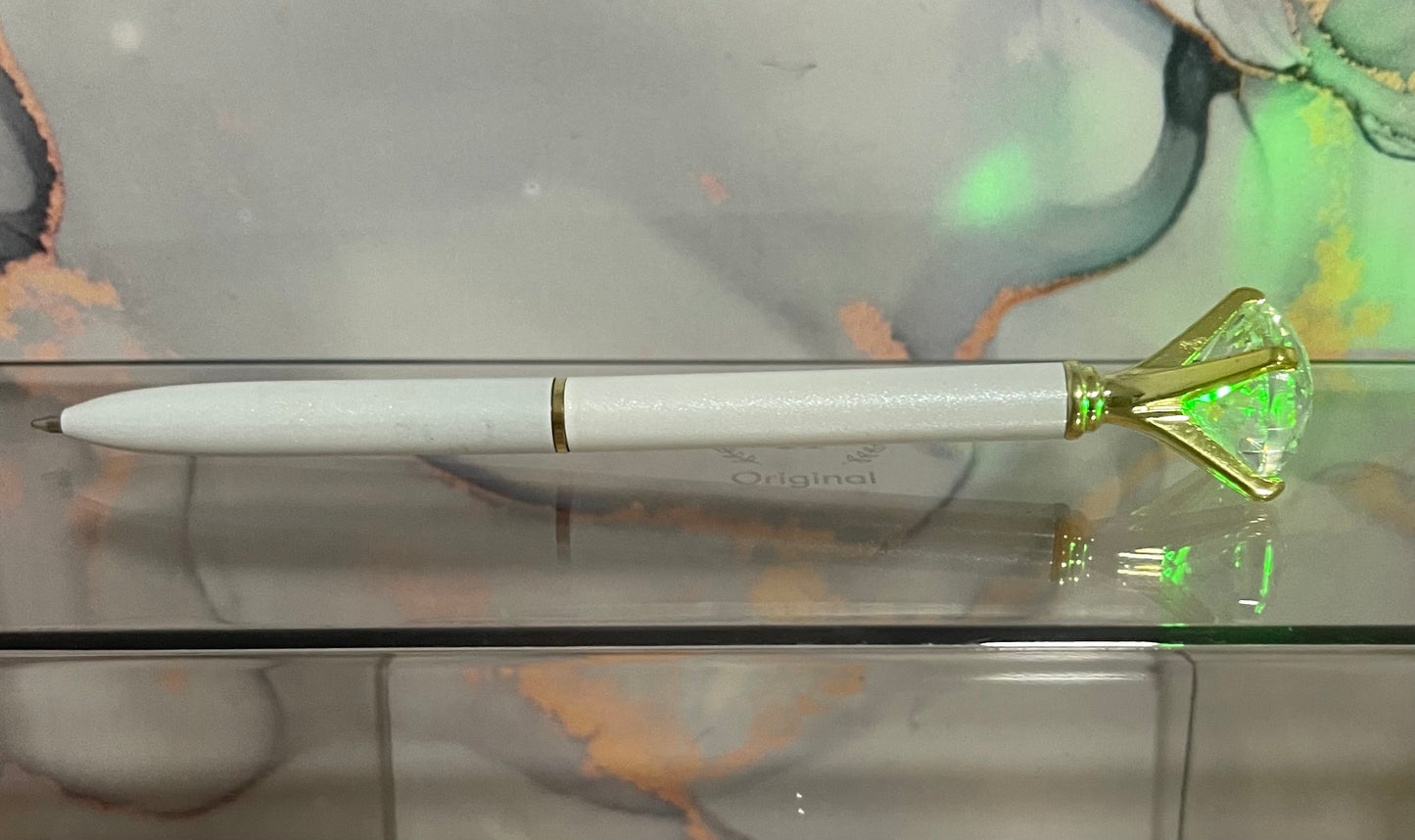Luxury diamond top ballpoint pens with light