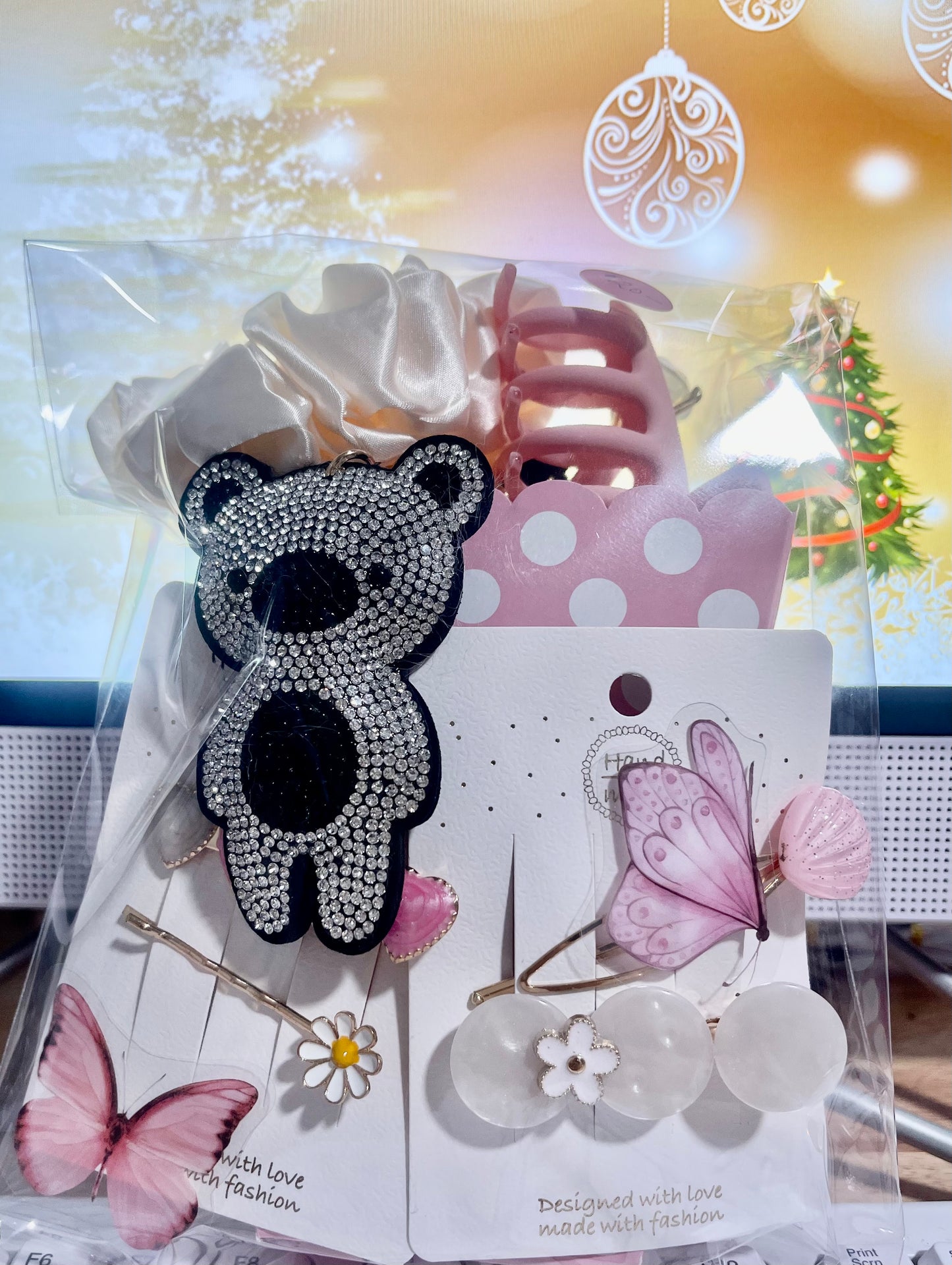 ***Teddy Bear Hair Essentials Bundle with various hair clips