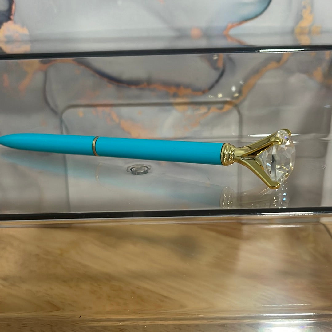 Luxury diamond top ballpoint pens with light