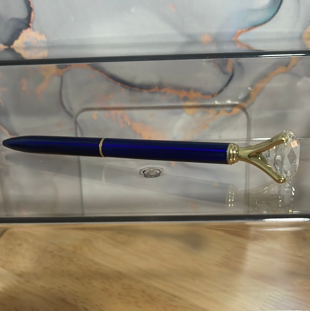 Luxury diamond top ballpoint pens with light