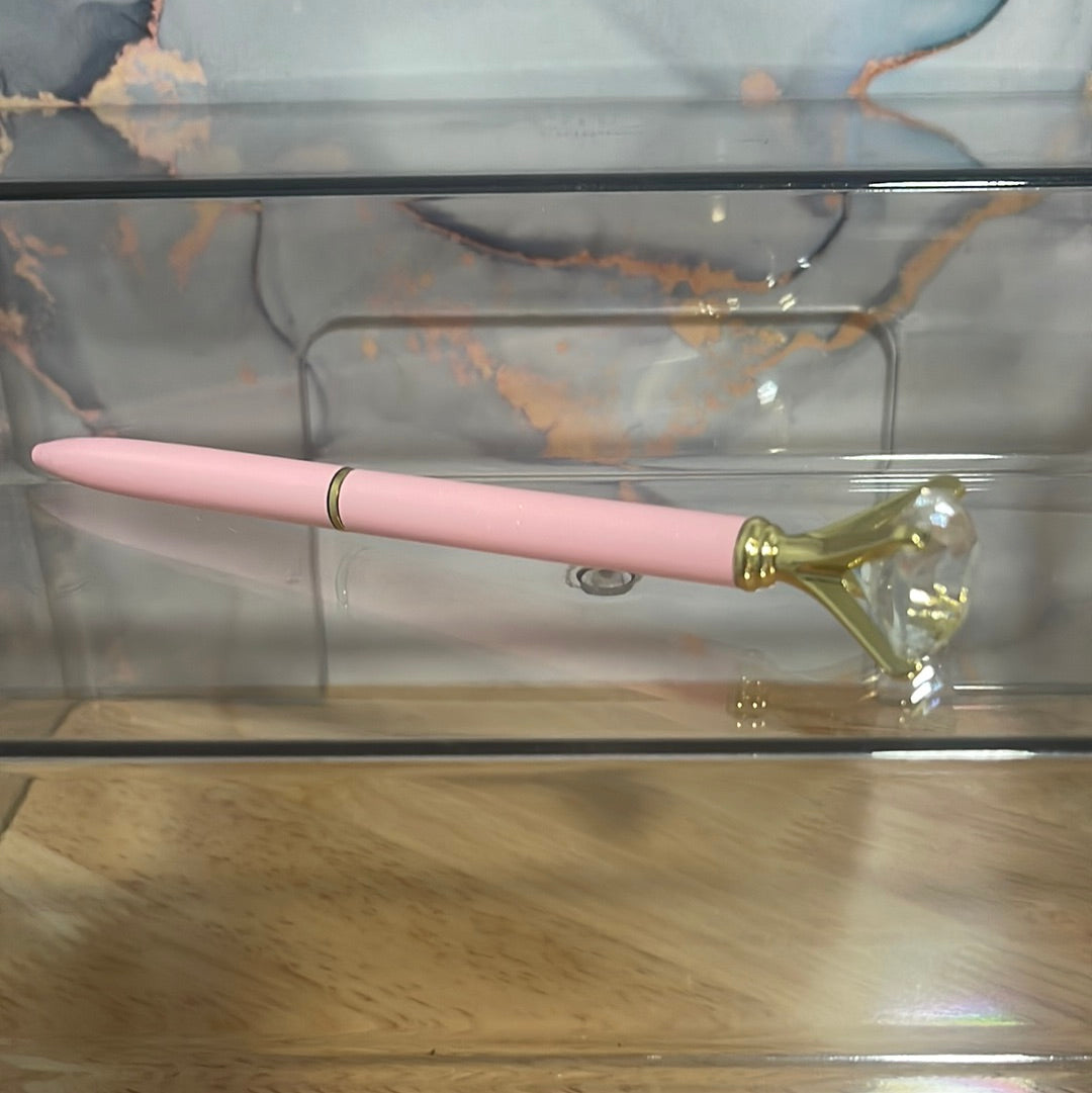 Luxury diamond top ballpoint pens with light