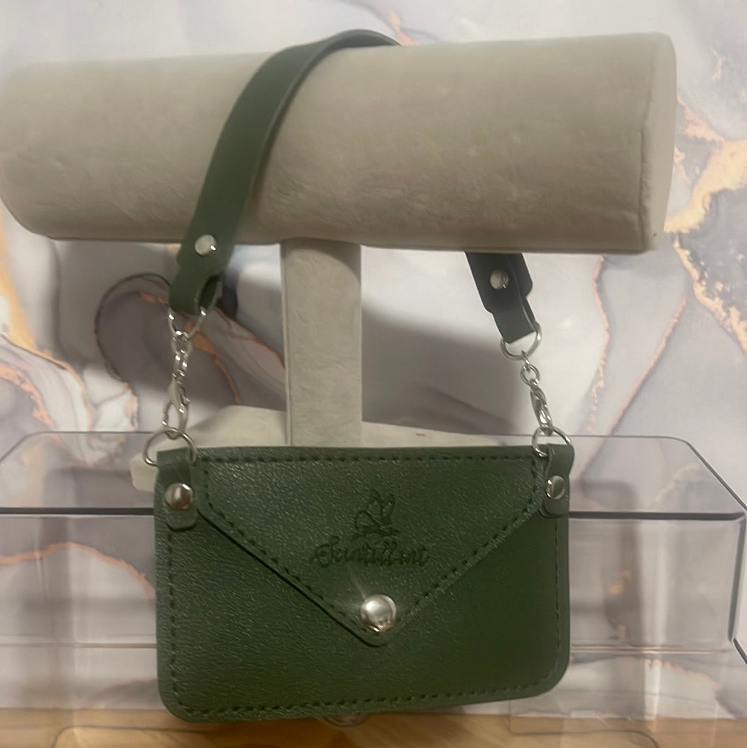 Leather signature credit card/gift card holder - small wristlet-(various colors)