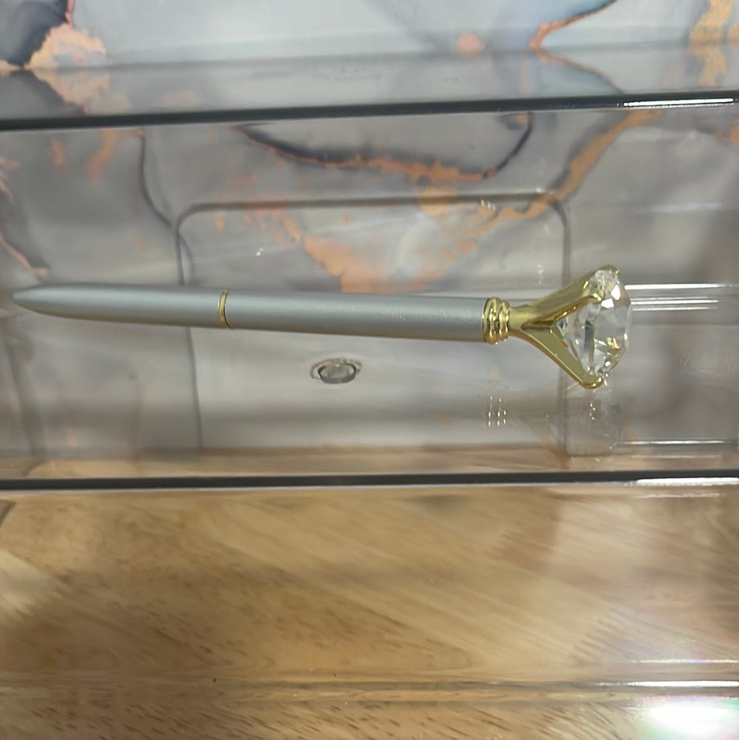 Luxury diamond top ballpoint pens with light