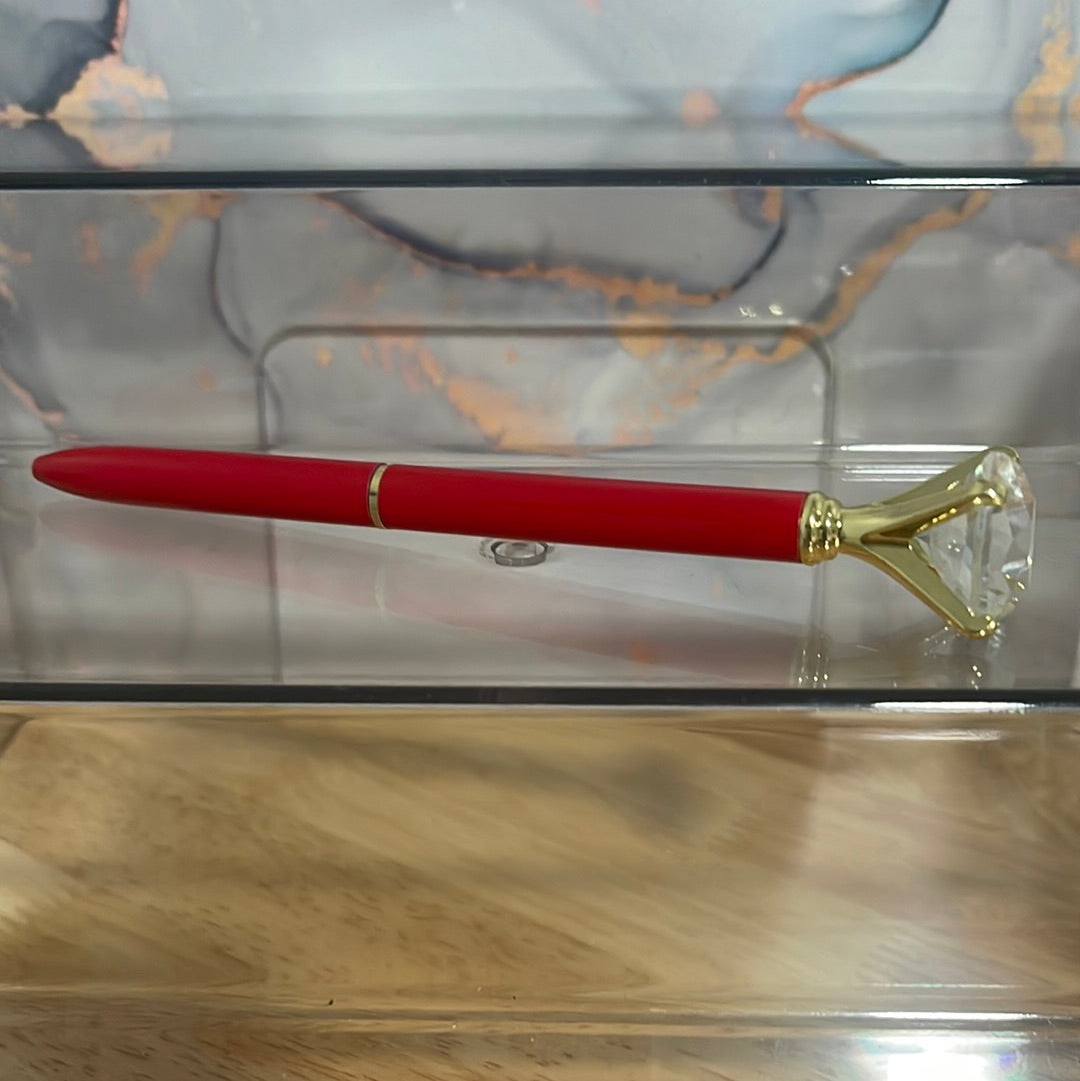 Luxury diamond top ballpoint pens with light
