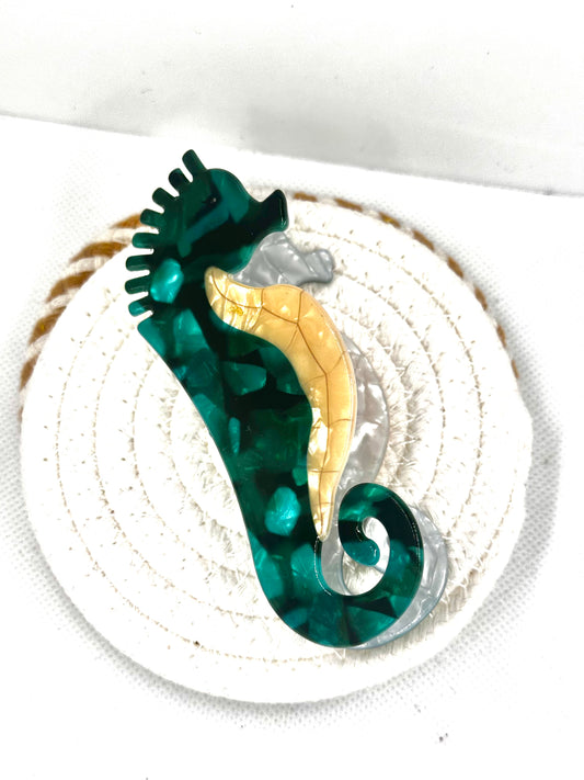 Seahorse Acetate Hair Claw