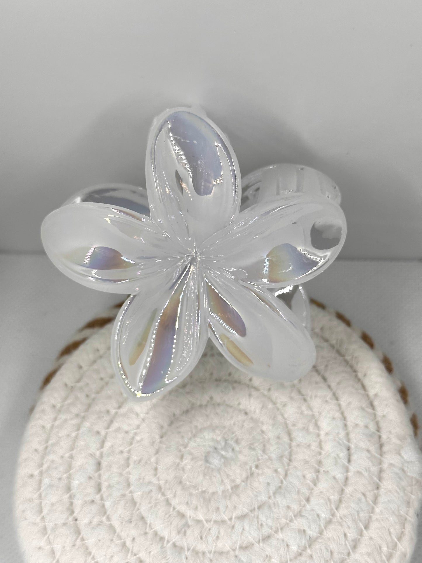 White Iridescent Hair Claw