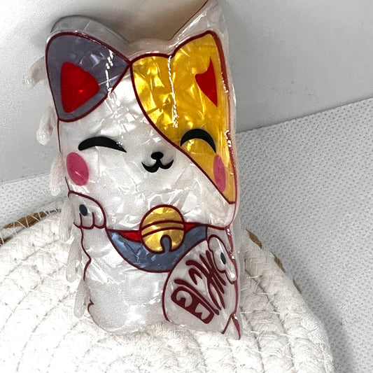 Lucky Cat Acetate Hair Claw
