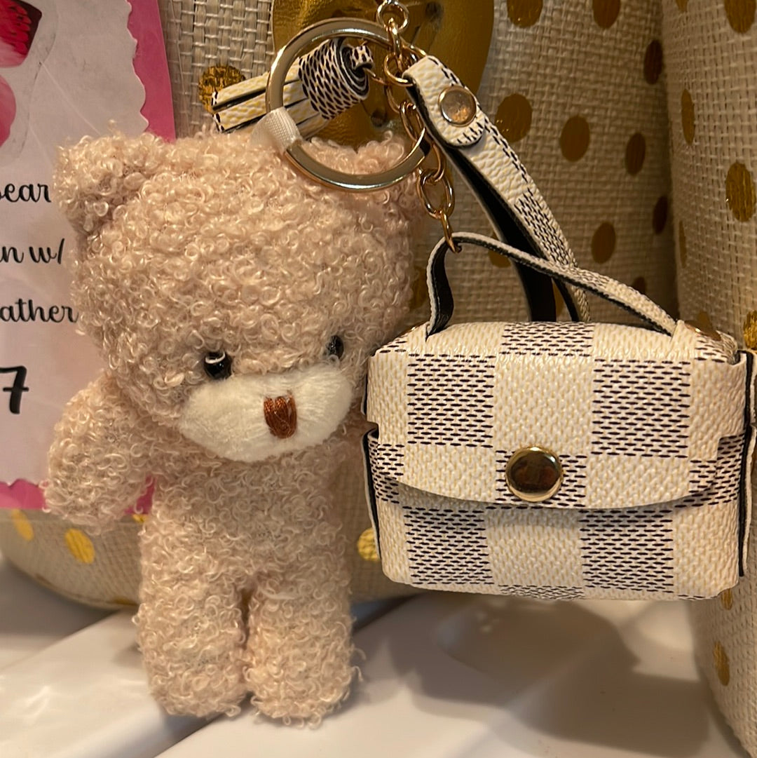 Scintillant Luxury Boutique Teddy Keychain with Designer Bag
