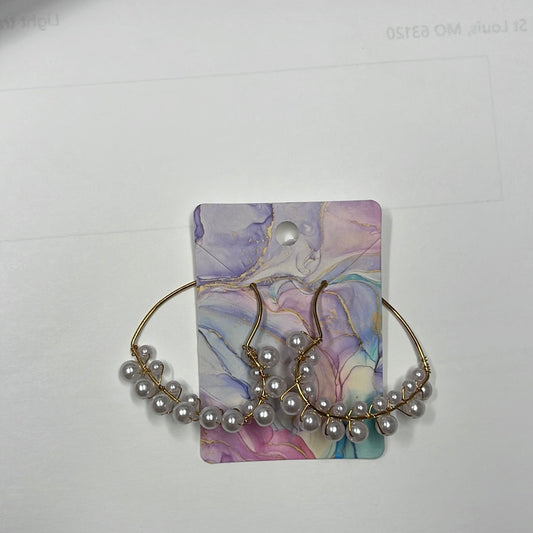 Pearl hoop fashion earrings