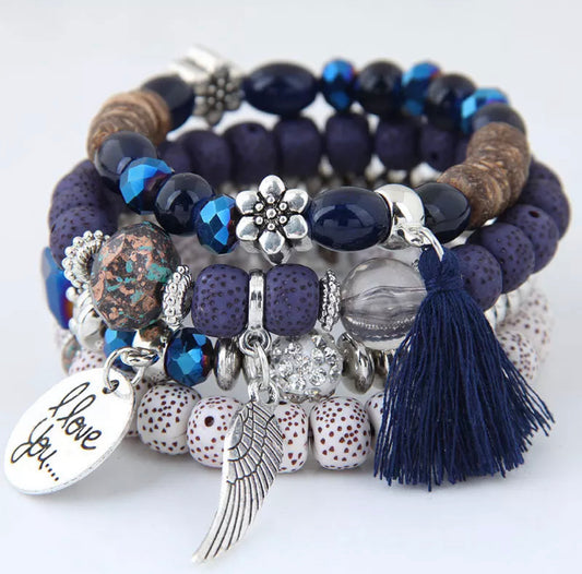 Bohemian 4-piece bracelet set-(various colors)