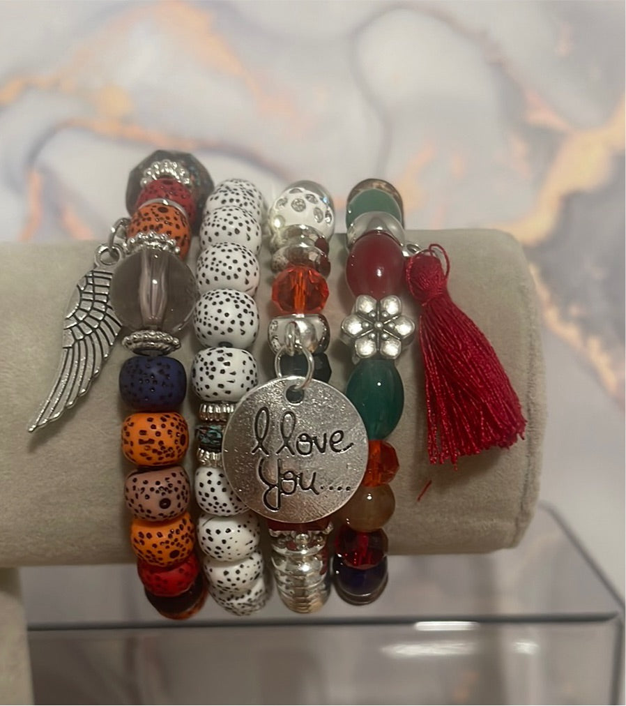 Bohemian 4-piece bracelet set-(various colors)