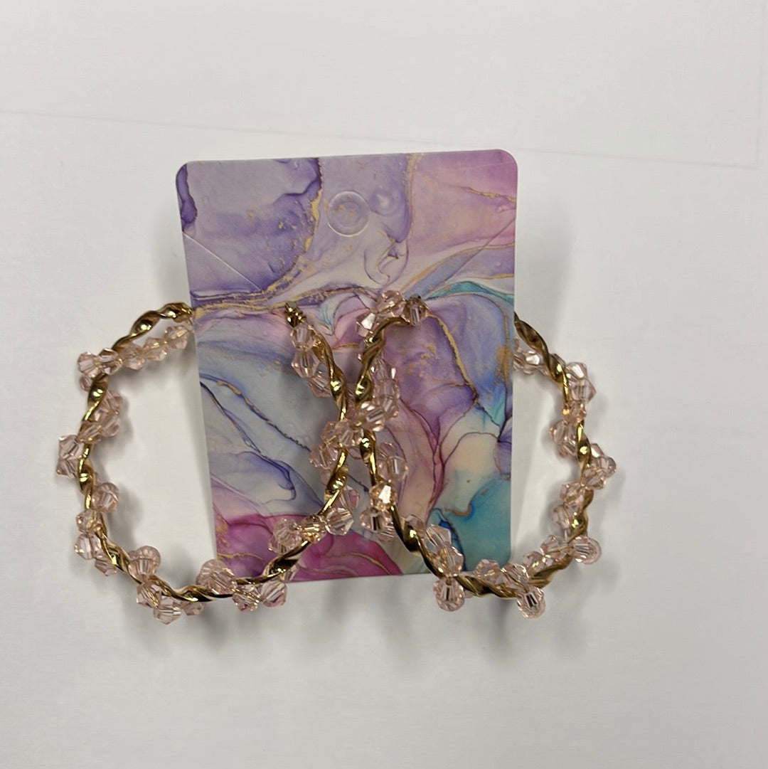 Gold pink candy hoop earrings - SOLD OUT!