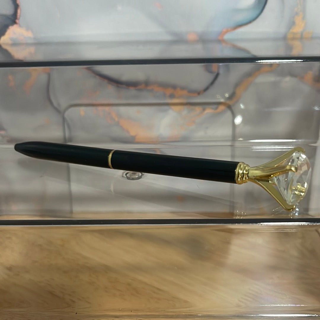 Luxury diamond top ballpoint pens with light