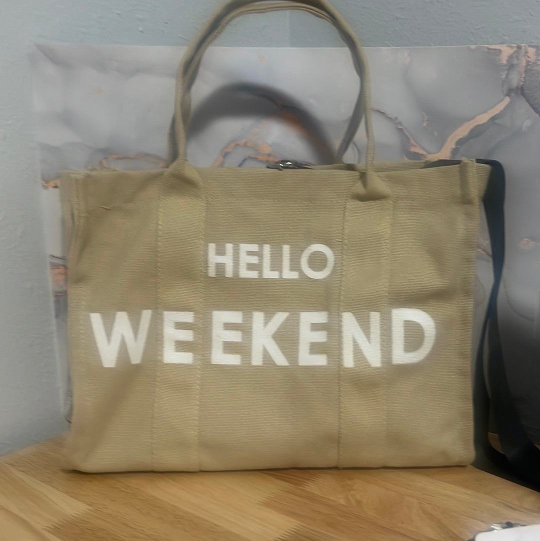 Canvas HELLO WEEKEND Tote