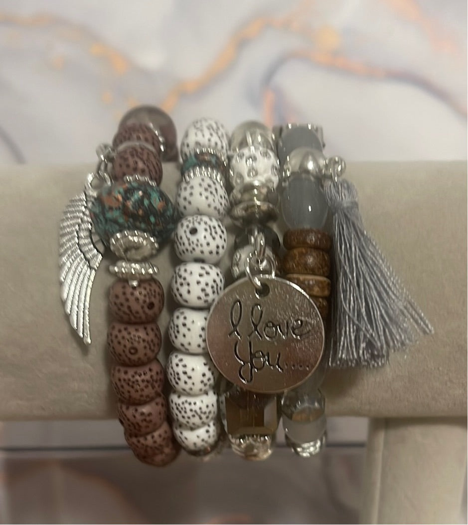 Bohemian 4-piece bracelet set-(various colors)