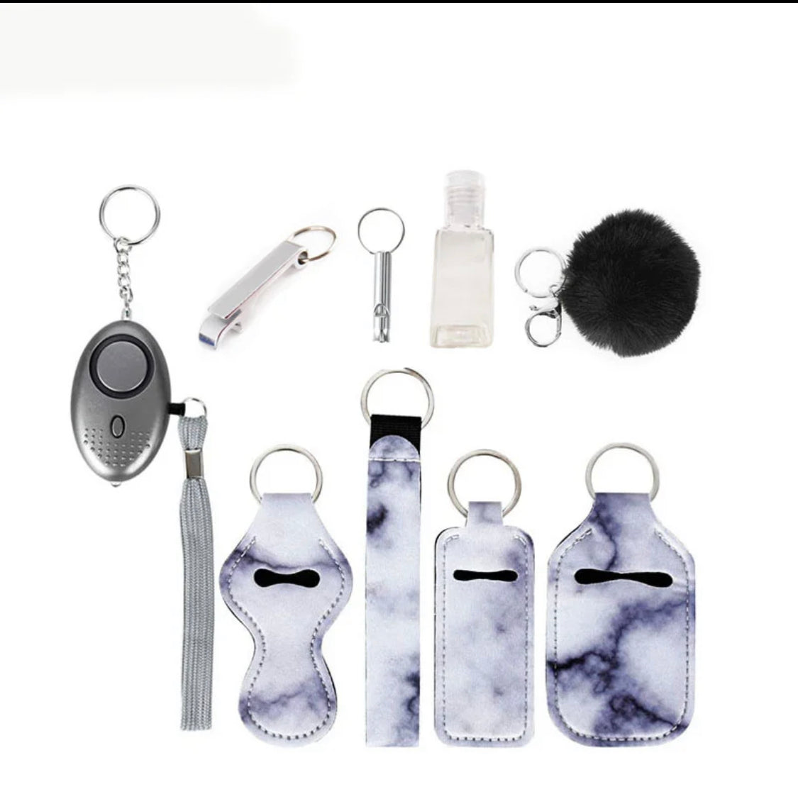 Safety Self Defense Keychains-Gray (includes kubotan -not shown)