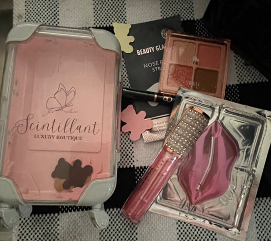 $20 Pink Gloss bundle w/ luggage case
