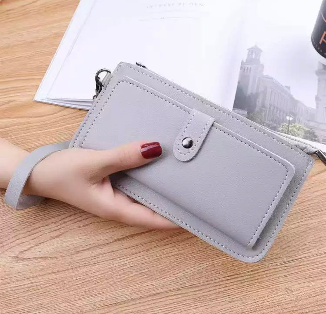 Leather wristlet credit card pouch-various colors