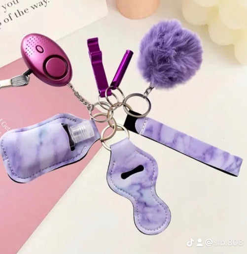 Safety Self Defense Keychains-Purple (includes kubotan - not shown)