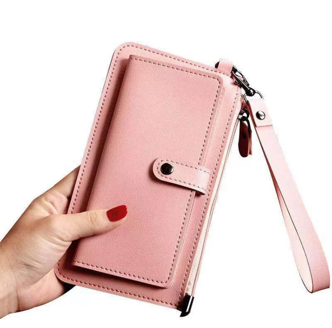 Leather wristlet credit card pouch-various colors