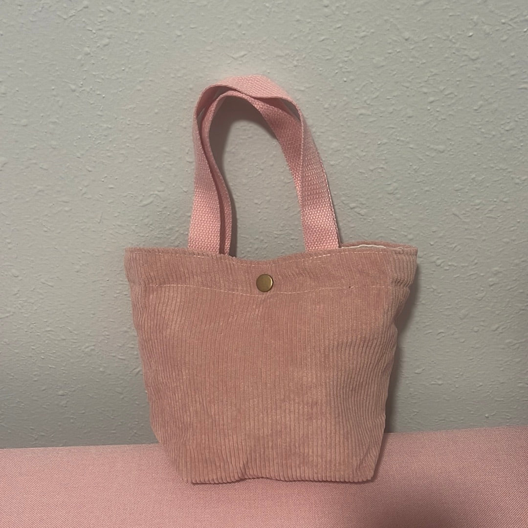 Small corduroy tote-(various colors)