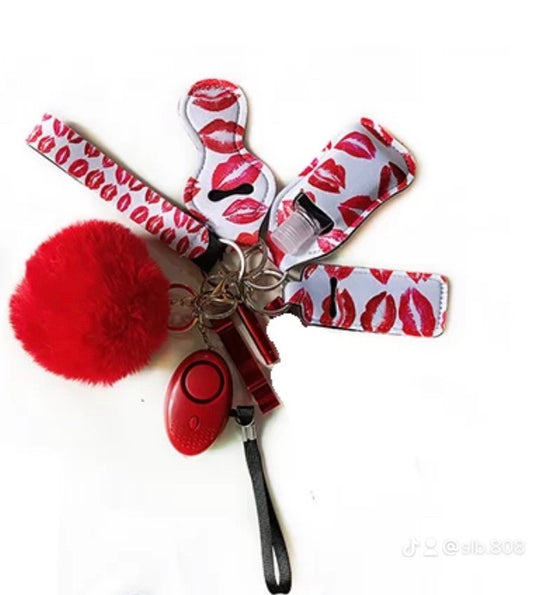 Safety Self Defense Keychains-Red Kisses (includes kubotan - not shown)