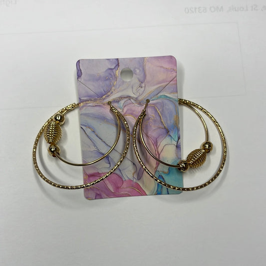 Double hoop gold fashion earrings