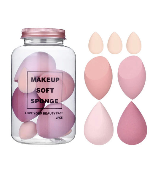 Makeup soft sponge applicator in designer jar