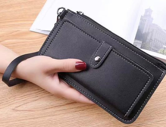 Leather wristlet credit card pouch-various colors