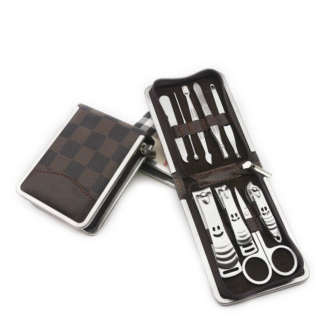 Designer leather nail grooming kit